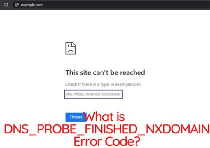 What is error code Dns_probe_finished_nxdomain?