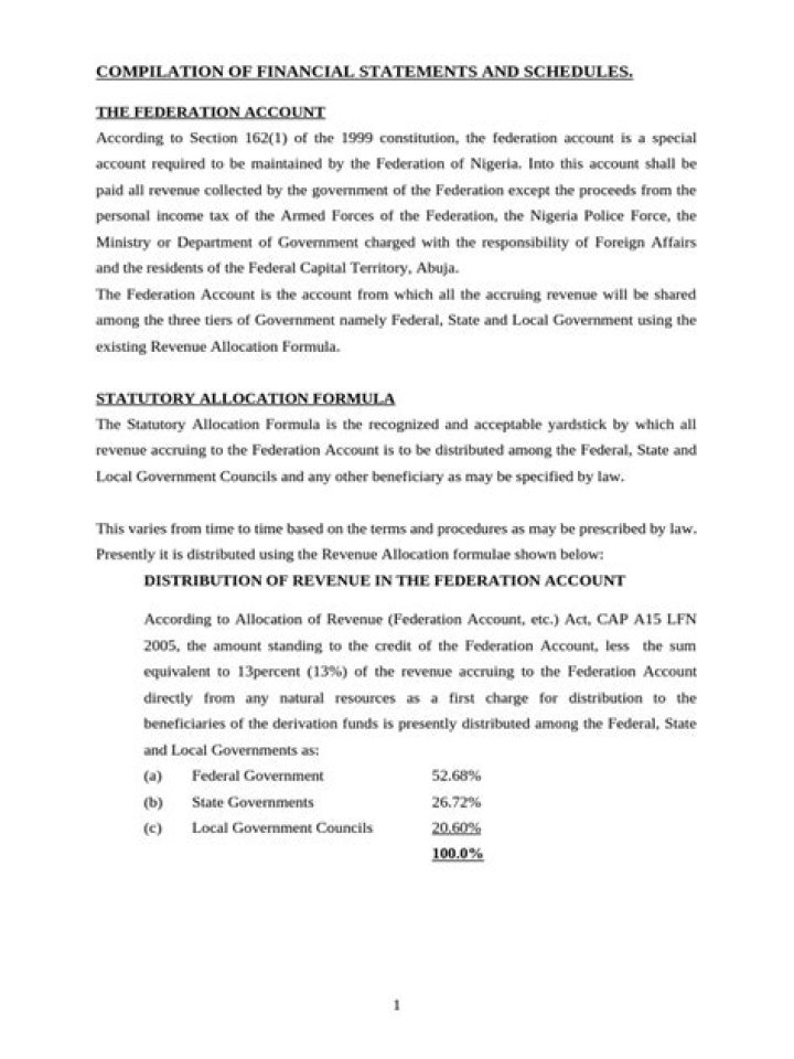 What is Federation Account and Consolidated Revenue Fund?