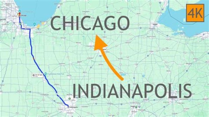 What is halfway between Indianapolis Chicago?