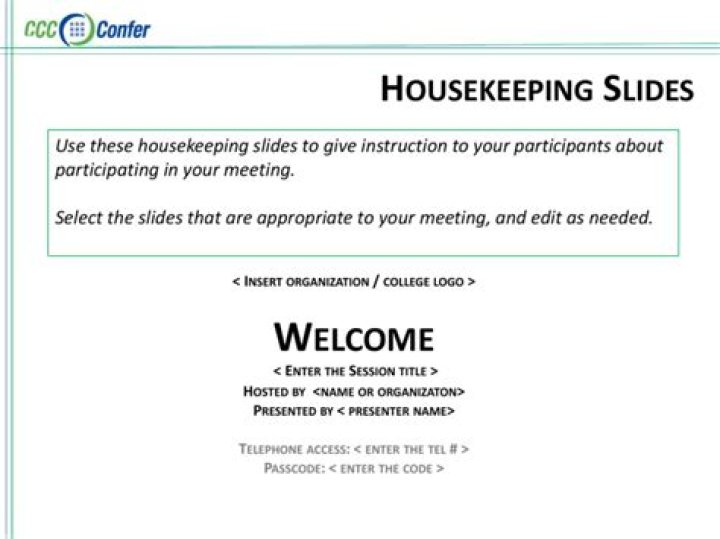 What is housekeeping in a meeting?