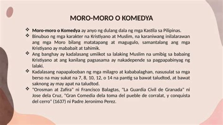 What is Komedya or Moro Moro?