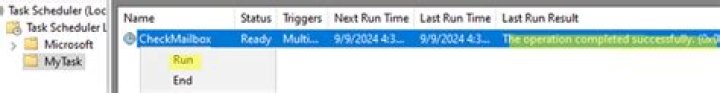 What is last run result 0x1?
