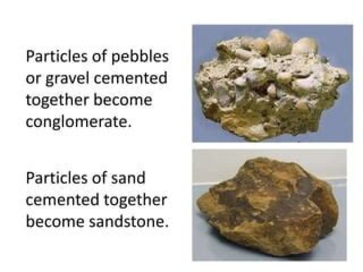 What is made up of rounded pebbles cemented together?