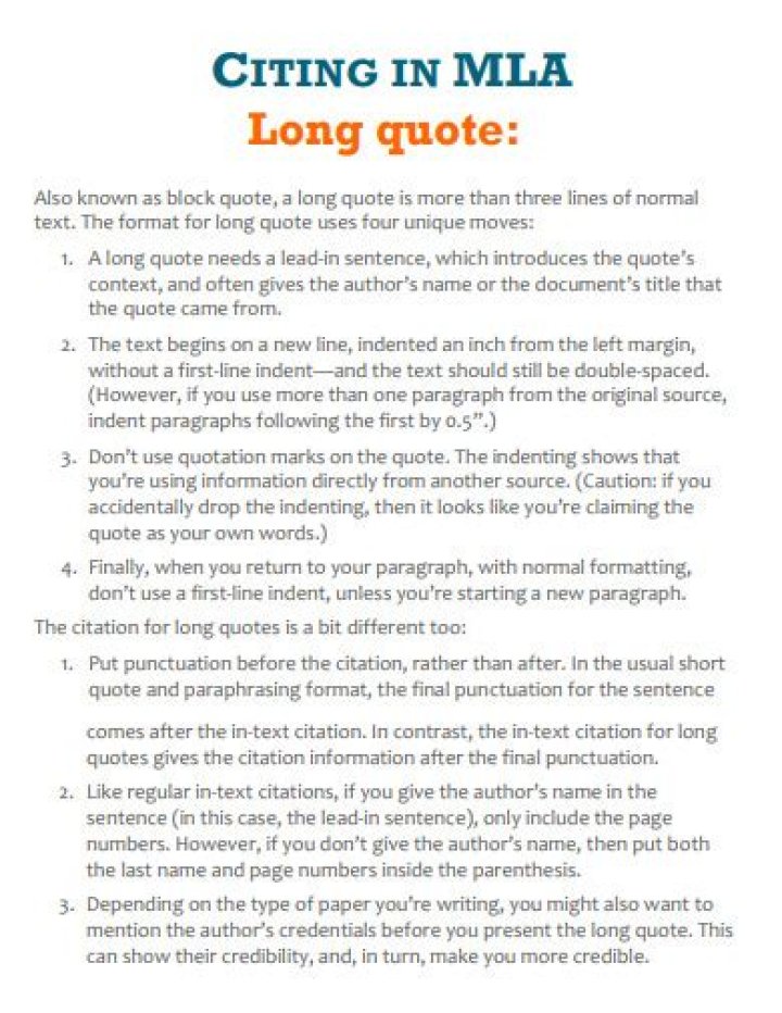 What is MLA quotation?