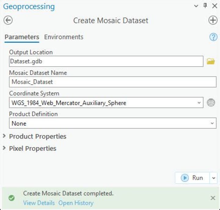 What is required to create a mosaic dataset?