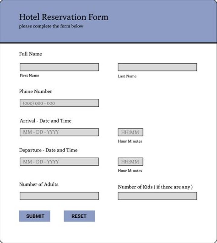 What is reservation form in a hotel?