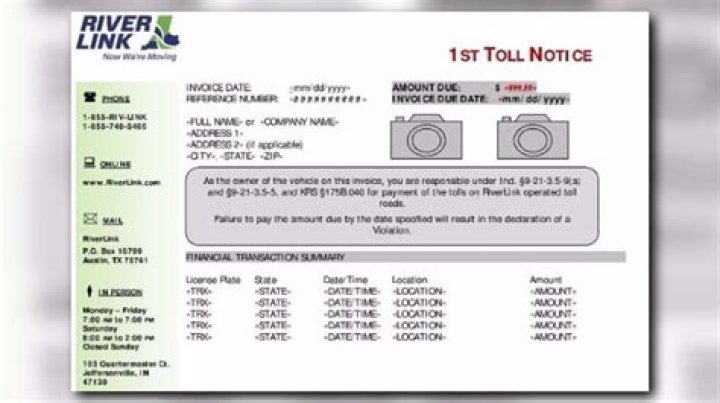 What is River Link toll invoice?