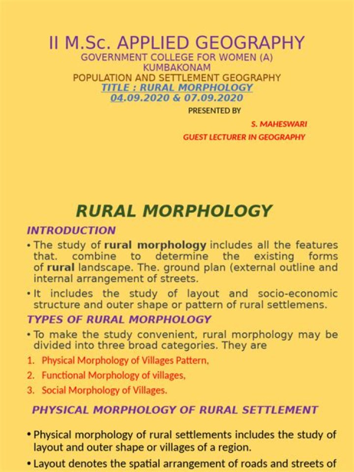 What is rural morphology?