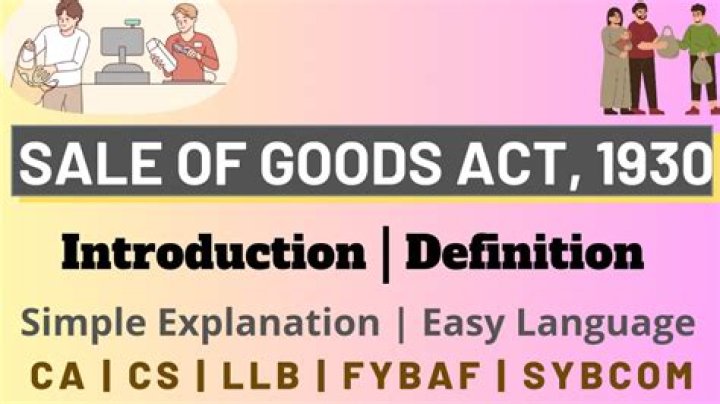 What is sale as per Sale of Goods Act?