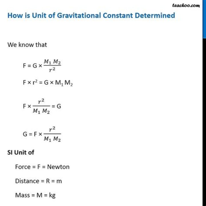 What is SI unit of G?