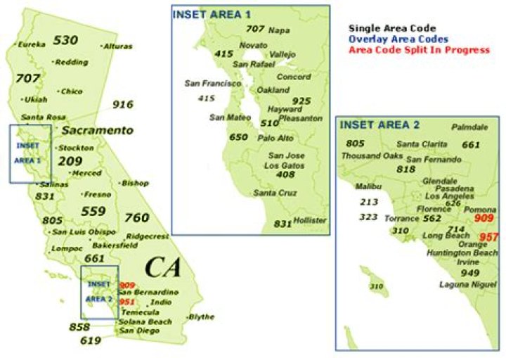 What is the area code for Hayward California?