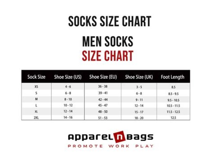 What is the average men's sock size?