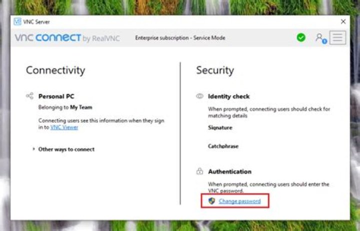 What is the default password for VNC server?