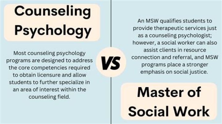 What is the difference between social work and counseling psychology?