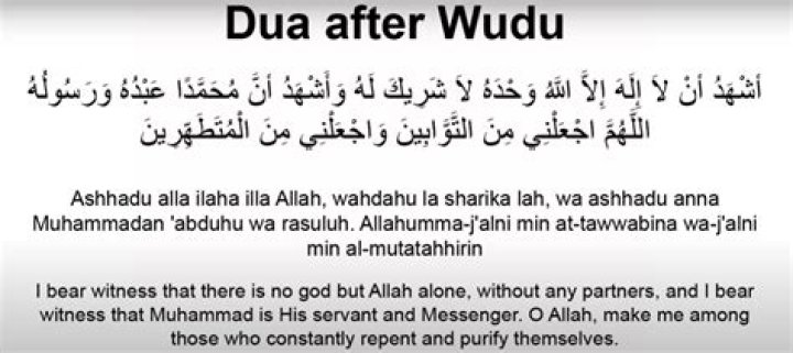 What is the Dua after Wudu?