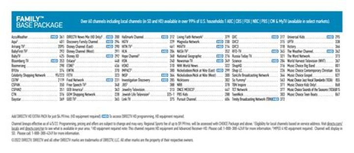 What is the Family channel on directv?