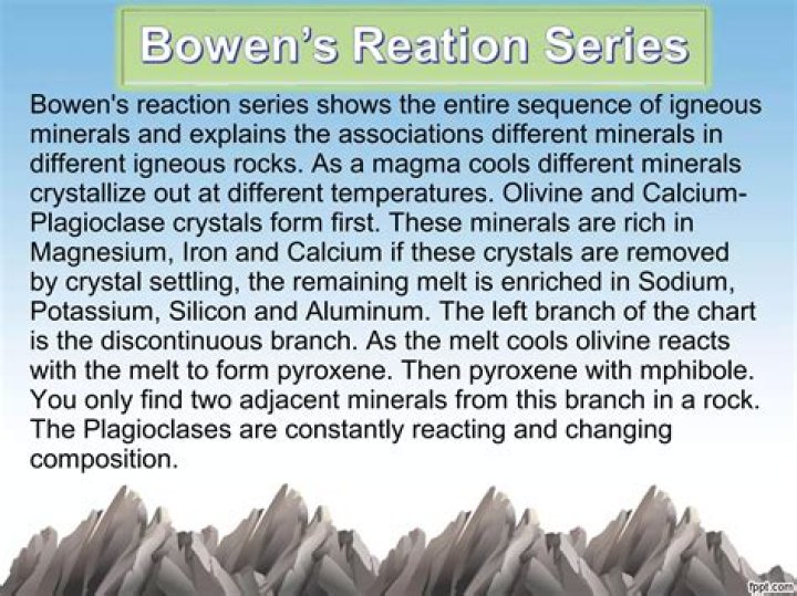 What is the first mineral to melt from Bowen's reaction series?