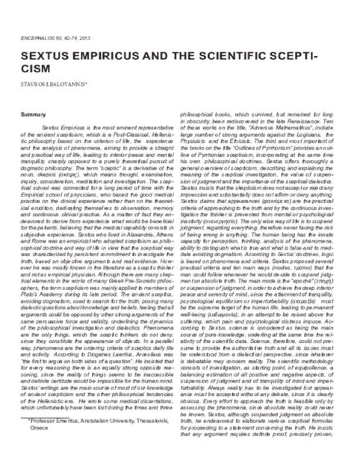 What is the goal of Sextus Scepticism?