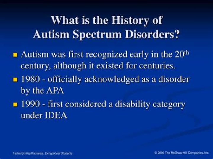 What is the history of autism spectrum disorders?