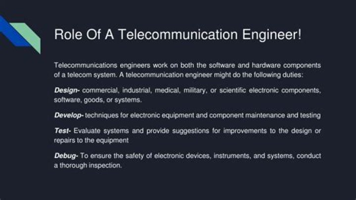 What is the job of a telecommunication engineer?