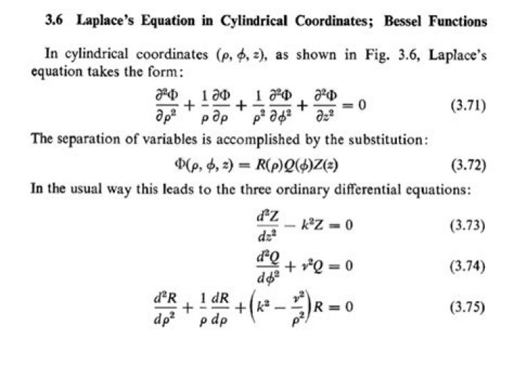 What is the Laplace equation in cylindrical coordinates?