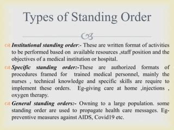 What is the meaning of standing order in a meeting?