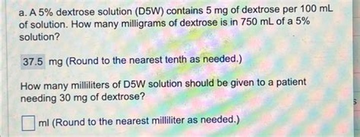 What is the molarity of a 5 dextrose solution?
