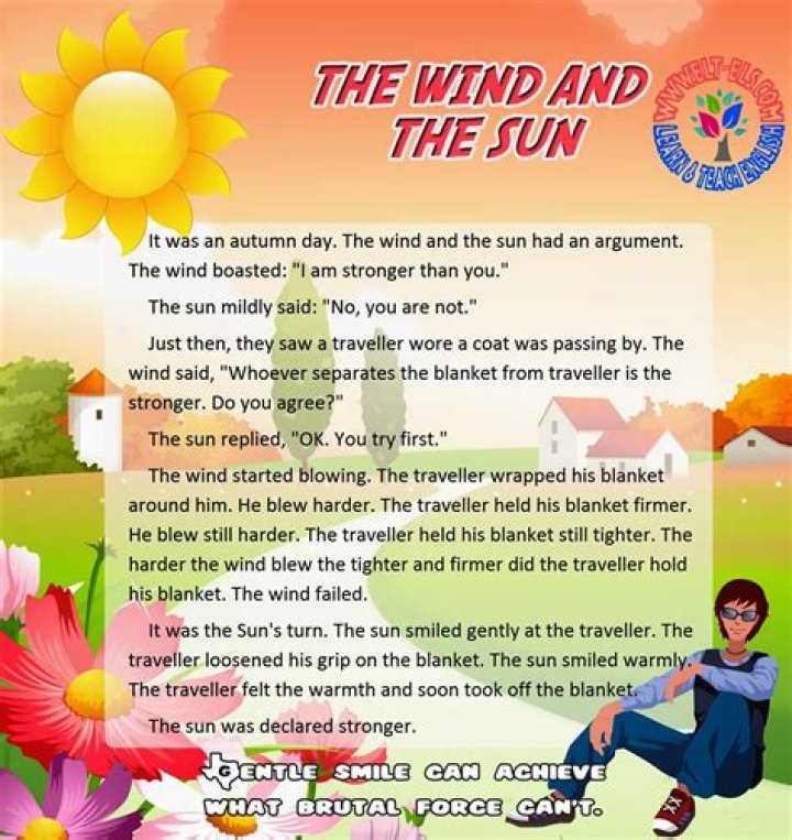 What is the moral of the story of the wind and the sun?