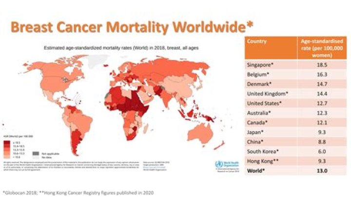 What is the mortality rate of breast cancer?