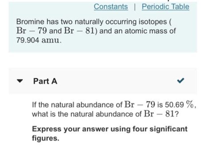 What is the percent abundance of bromine 79?