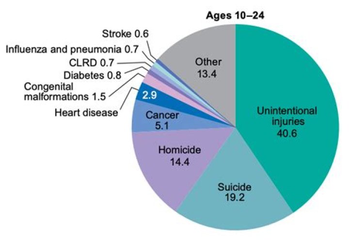 What is the percentage of deaths are due to unintentional injuries?