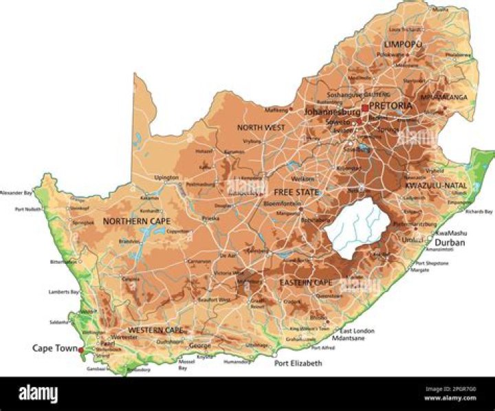 What is the physical map of South Africa?