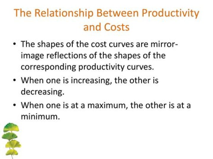 What is the relationship between productivity and cost?