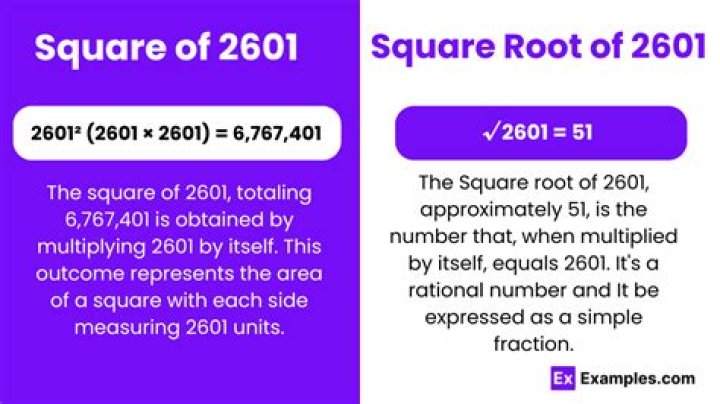 What is the square of 2601?