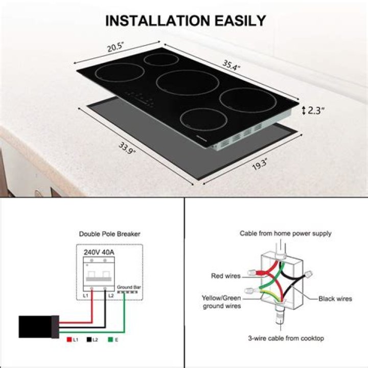 What is the standard size of an electric cooktop?