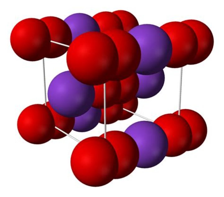 What is the structure of potassium superoxide?