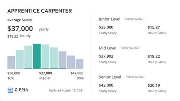 What is the wage for a 1st year apprentice carpenter?