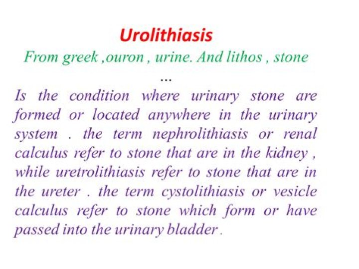 What is urolithiasis medical term?