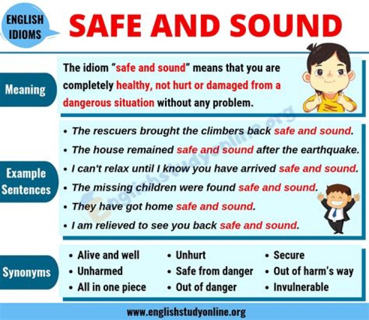 What means safe and sound?