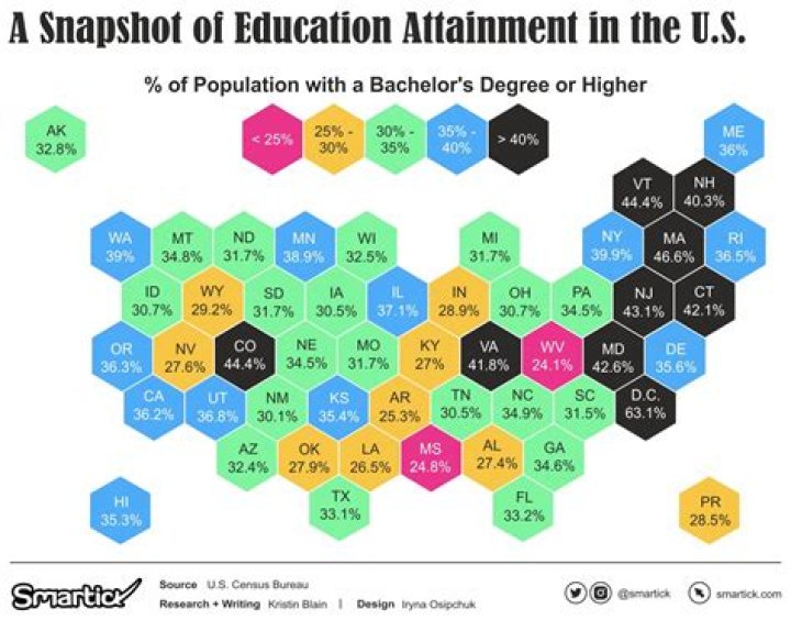 What percentage of America is educated?