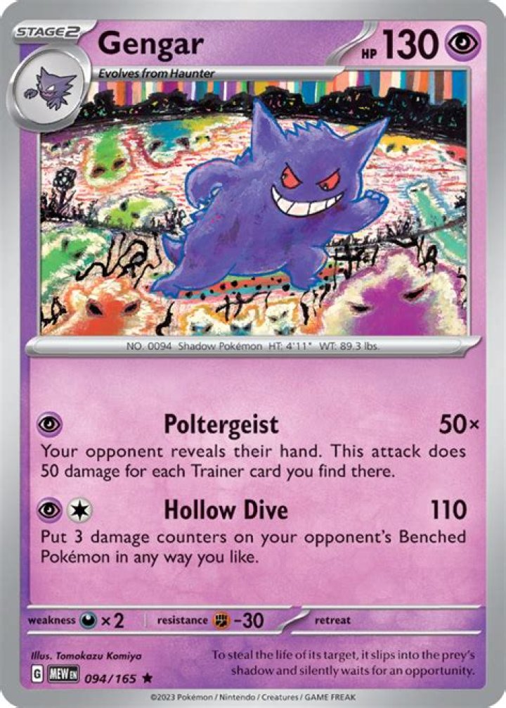 What Pokemon number is gengar?