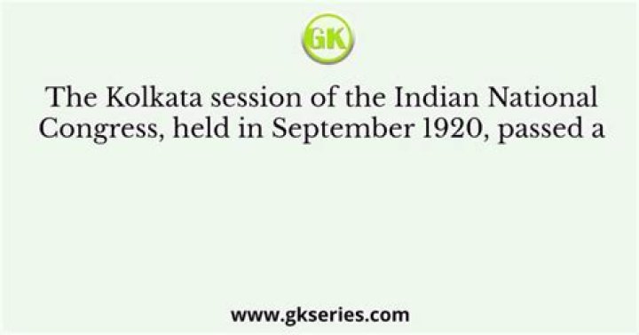 What resolution was passed at the Calcutta session in 1920?