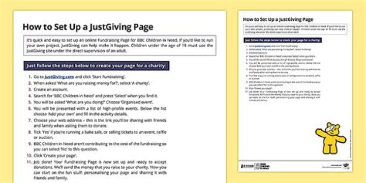 What should a JustGiving page say?