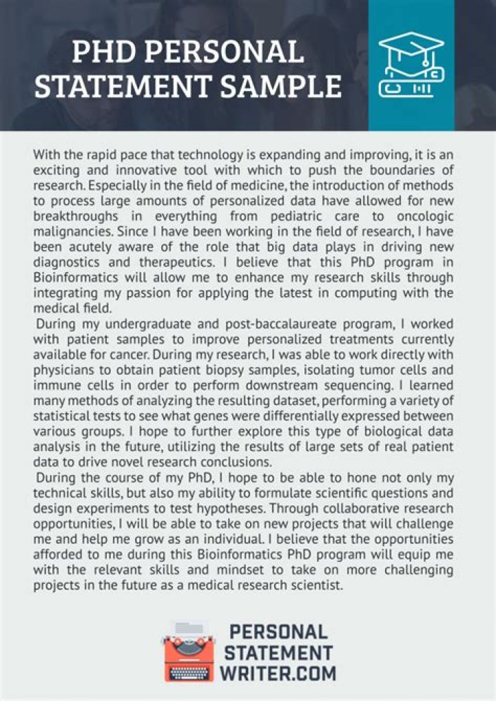 What should a PhD personal statement include?