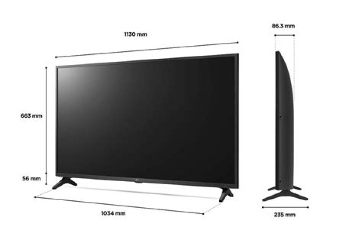 What size are LG TVs?