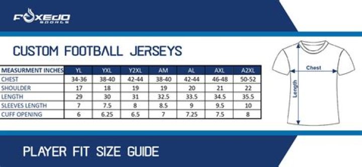 What size is a 44 football jersey?