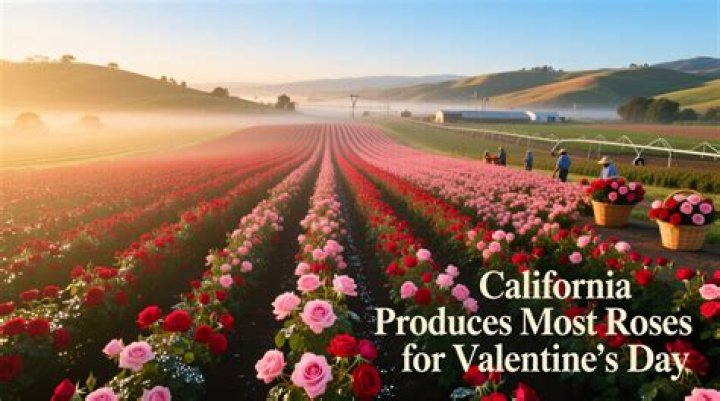 What state produces the most roses for Valentine's Day?