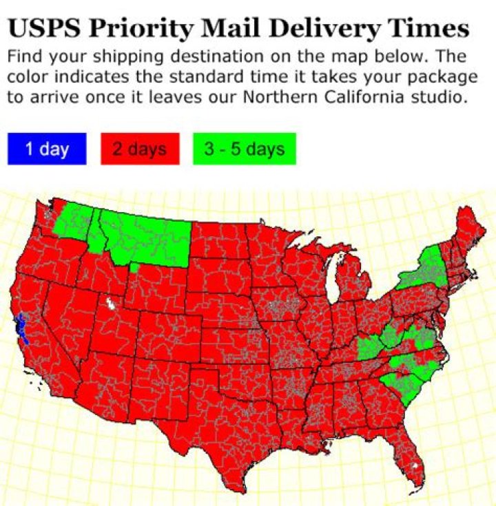 What time does USPS deliver in California?