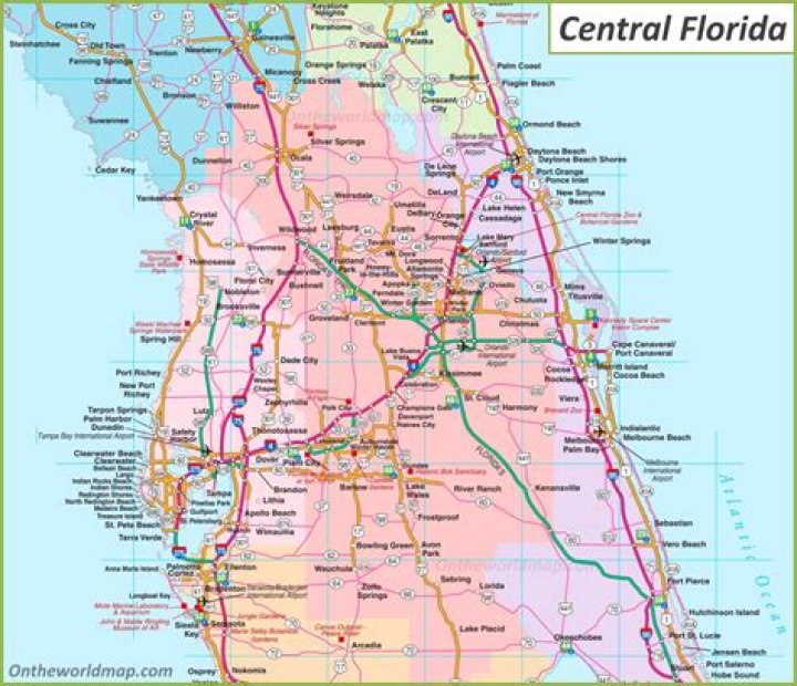 What towns are considered central Florida?