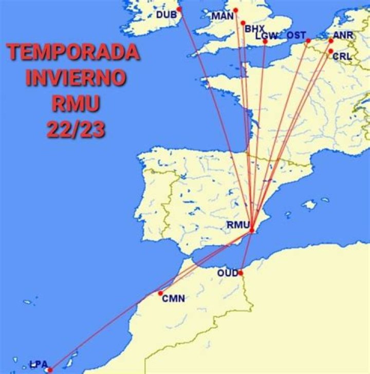 What UK airports fly direct to Murcia?